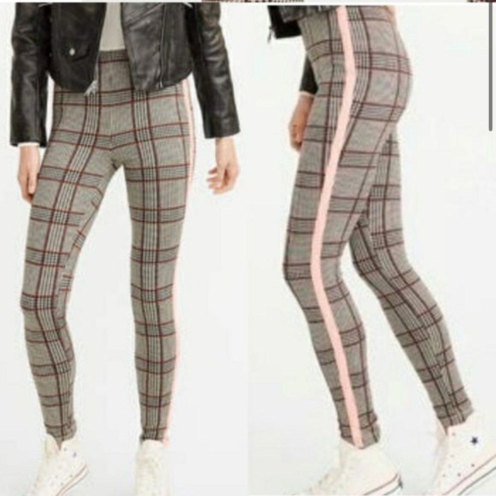 Abercrombie & fitch plaid velvet stripe leggings XS